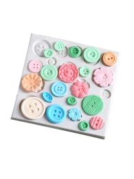 Moulds Button silicone mold Kitchen DIY cake baking tools Fudge cookies chocolate decoration clay plaster button shape silicone mold