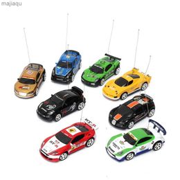 Electric/RC Car Mini RC Racing Car Coca Cola Can Car Indoor Radio Remote Control Car 27/40Mhz Mini Classroom Game Toy Small Gift for Young BoysL2404