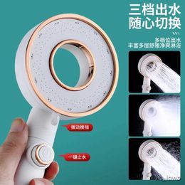 Bathroom Shower Heads New Donuts 3 Modes High Pressure SPA Shower Head Water Saving Handheld Rainfall Bathroom Accessory Filter Faucet Shower
