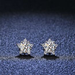 Diamond Ear Mosan Studs S925 Sier Star Queen Mosan Sier Ear Stud Accories Jewelry