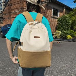 Backpack Fashion 2024 Women Unisex Canvas Casual Mixed Colours Japanese All-match School For College Students