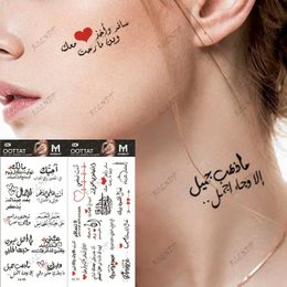 Tattoo Transfer 2pcs Waterproof Temporary Tattoo Sticker Arabic Fake Tatto Flash Tatoo Tato for Girl Women Men 240426