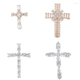 Brooches Arrival Rhinestone Cross For Women And Men Gold Sliver Color Crystal Badge Unisex Lapel Pins Fashion Jewelry Gifts