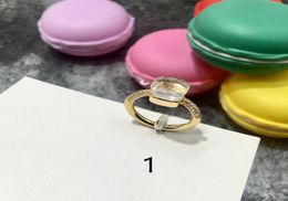 Gemstone style multi faceted Colour crystal ring copper gold plated edge diamond ring engagement rings for women jewelry3379645
