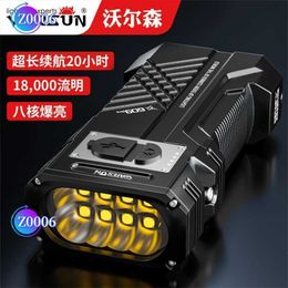 Self Protective Flashlight Strong Light Charging Explosive Flash Warsun X609 Pro Strong Light Flashlight Zoom Long Range 18000lm Ultra Bright Charging 80w10000ma