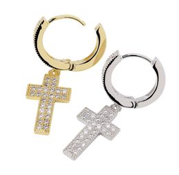 Cubic Zirconia Hiphop Earrings For Mens Fashion Gold Plated Jewellery Women Key Dangle Iced Out Diamond Earings Rings9509532