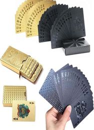 New Golden Black Matte Plastic Poker Cards Waterproof PET Waterproof Playing Cards for Table Games19955590596