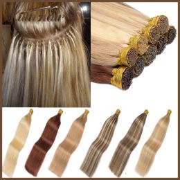 Extensions Straight Natural I Tip Fusion Hair Extensions Machine Made Keratin Capsules 100% Real Remy Human Hair Extensions For Women 50g
