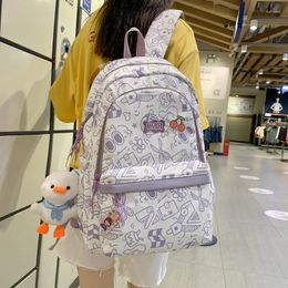 Backpack Fashion Student Bookbag Waterproof Cute Graffiti For Teens Girls Shoolbag College Laptop Mochila Women Bag