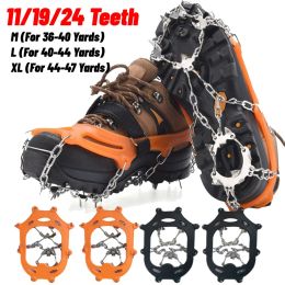 Accessories 1 Pair Ice Crampons AntiSlip 24 Teeth Snow Grips Crampons Lightweight with Carry Bag Snow Gripper for Shoes/Boot/Heels/Sneakers