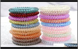 Candy Colour Telephone Wire Cord Tie Girls Kids Elastic Band Ring Women Rope Bracelet Stretchy Scrunchy 7Jgiq Rubber Bands Hdb3K2731318