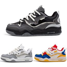 men casual shoes GAI leather sneakers low top black white grey orange blue red mens trendy trainers outdoor jogging walking