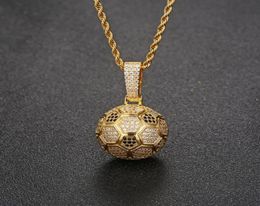 Football Soccer Pendant Necklaces Ball Enamel Crystal Sporty Ball Hippie Necklace for Men and Women Chain luxury necklace6880170