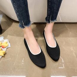 Casual Shoes 2024 Spring And Autumn Season Round Head Mesh Weaving Surface Light Mouth Solid Color External Wear Women's Single