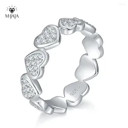 Cluster Rings M-JAJA Full Moissanite Diamond Ring For Women Heart-shape D Colour Engagement 925 Sterling Silver Promise Wedding Band
