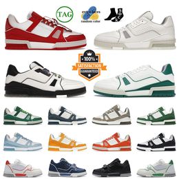High Quality Trainers Luxury Brand 1:1 Sneakers OG Original Genuine Leather Red White Green Black Orange Rubber Sole Chaussures Platform Trainer top fashion Shoe 45