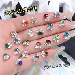 1 Box Rhinestone Pile With Pearls, Crystal Nail Art Gemstones For Nail Art Decoration, Manicure Accessories Supplies For Women And Girls