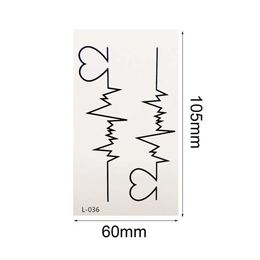 K8HK Tattoo Transfer Decor Unisex Temporary Tattoo Sticker Fashion Waterproof Body Love Wave Decoration for Temporary 240427