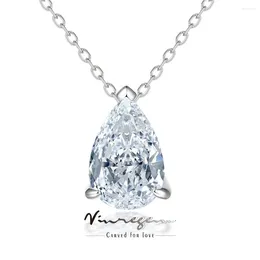 Pendants Vinregem Pear Cut 4CT Lab Created Sapphire Gemstones Fine Pendant Necklaces For Women 925 Sterling Silver Jewelry