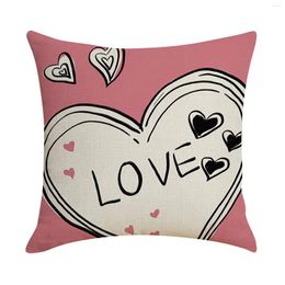 Pillow 18x18 Pillowcases Valentine'S Day Love Throw Linen Covers For Sofa Couch Home Decoration Fashion And Simple