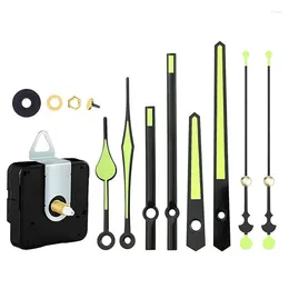 Wall Clocks DIY Quartz Clock Movement Mechanism With Luminous Fluorescent Green Hands Hook Replace Repair Parts Kit