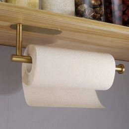 Controls Adhesive Paper Holder 304 Stainless Steel Stand Toilet Paper Towel Rack Tissue Roll Hanger for Kitchen Bathroom Free Nail