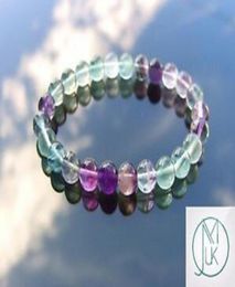 8mm Multi Fluorite Natural Gemstone Bracelet 69039039 Elasticated Healing Chakra3290111