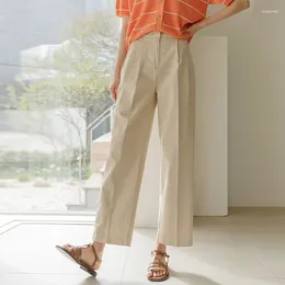 Women's Pants 9 Points Straight-Leg 2024 Summer Thin Small Narrow Wide-Leg Cotton And Linen Casual Tappered