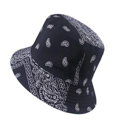 New Summer Black Red Paisley Pattern Fishing Fisherman Caps bandana Bucket Hats Women Bob Hip Hop Panama7426844