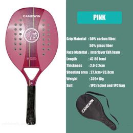 Camewin Adult Professional Full Carbon Beach Tennis Racket Soft Face Raqueta With Bag Unisex Equipment Padel Racket 490