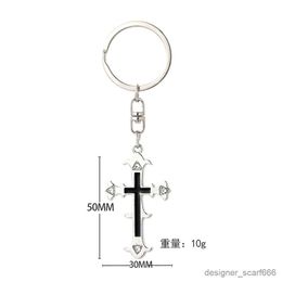 Keychains Lanyards Vintage Cross Keychain Christian Religious Beliefs Keyring for Women Men Car Key Chains Backpack Pendant Jewelry Memorial Gifts