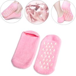 Tool 1 pair Reusable SPA Gel Socks Moisturising Whitening Exfoliating Velvet Smooth Beauty Foot Care Silicone Socks Feet Care