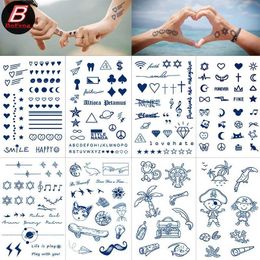 Tattoo Transfer Semi-permanent Herbal Tattoo Stickers Waterproof Small Fresh Juice Long-lasting Ink Non-reflective Fake Tatoo Women Men Body Art 240427