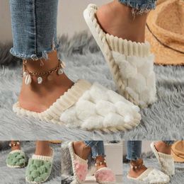 Slippers Ladies Casual H Flat Bottom Home Fashion Warm Soft Cushion Women