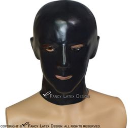 Black Anatomical Latex Hoods With Zipper At Back Open Nostril Mouth And Eyes Rubber Masks 01824703434