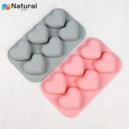 Moulds 6 Cavities Valentine's Day Heart Silicone Baking Mold Love Chocolate Candy Biscuit Ice Mould Cute Gifts Soap Candle Making Set