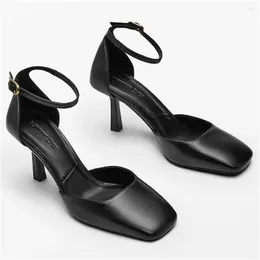 Dress Shoes 2024 Summer Women Sexy Stiletto High Heels Pumps Ladies Brand Design Square Toe Party Shoe For Wedding Female Black