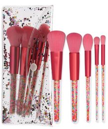 Professional 5pcsset Candy Crystal Makeup Brush Set Whole Beauty Cosmetics Pink Foundation Blending Eyeshadow Make up Brushes4066485