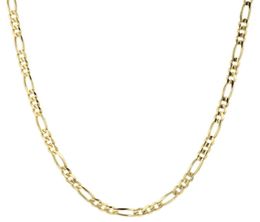 Donne sottili da 2 mm in oro giallo da 14K 2mm039s Figaro Chain Link Necklace 18Quot45508996721814
