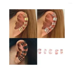 Backs Earrings 5-piece Ear Clip Women Simple C-shaped Set Accessories Without Holes