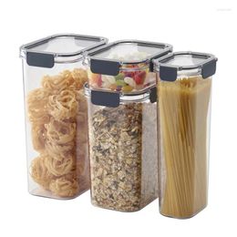 Storage Bottles 2024 Rectangular Tritan Canister Set Clear Lid And Grey Clasps Organiser