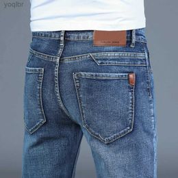 Men's Jeans Spring and Autumn 2018 Mens Smart Jeans Commercial Fashion Straight Blue Elastic Denim Trousers Classic Mens Plus Size 28-40L244