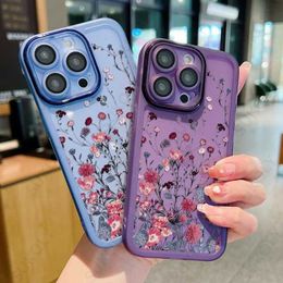 Cell Phone Cases Suitable for iPhone 15 Pro Max 14 13 12 Pro small flower pattern phone case shockabsorbing bumper silicone transparent soft cover suitabl J240426