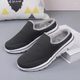 Casual Shoes Susugrace Winter Half For Men Outdoor Breathable Plush Male Loafers Fashion Light Warm Lined Mules Couple