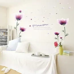 Wall Stickers MAMALOOKWall Sticker SK9027 Fantasy Purple Flower Bedroom Living Room TV Background Decorative Paper