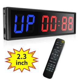 Clocks 2.3" Programmable LED Interval Timer Countdown Clock Stopwatch With Remote control Digital Fitness Timer For Home Gym Fitness