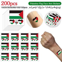 Tattoo Transfer 10-200pcs Palestine Face Arm Stickers Water Transfer Sticker Vibrant Colors Palestine Flag Tattoo Sticker Effortless Removal 240426