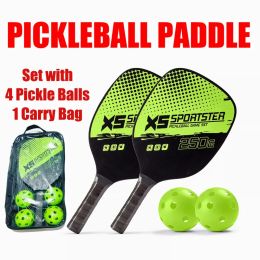 Tennis Pickleball Paddles Lightweight Pickleball Set with Portable Carry Bag 4 Balls Portable for Indoor Outdoor Exercise