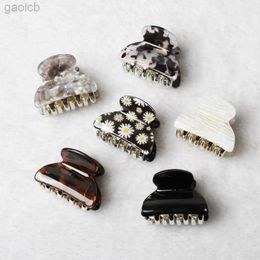 Hair Clips Barrettes 3pack Hair Clip Daisy Acrylic Plastic Small Hair Claw For Women Girls Fashion Gold Crab For Hair Tins Clamps Hair Accessories 240426