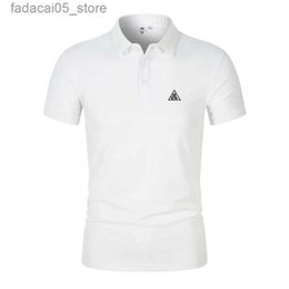 Men's T-Shirts Mens lapel business shirt spring/summer fashionable casual short sleeved sports quick drying and breathable POLO T-shirt Q240426